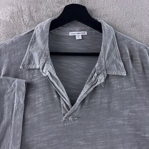 James Perse Polo Shirt Mens Size 5 Gray Supima Cotton Casual Luxury
